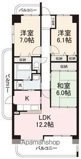 ラルジュ玉藻【3階】の間取り