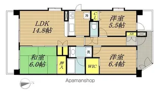 コスモ戸田公園リバーシティウエスト【3階】の間取り