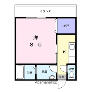 ルートワン矢作【1階】の間取り