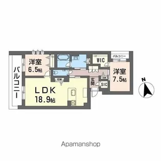 ワイエア平尾浄水【2階】の間取り