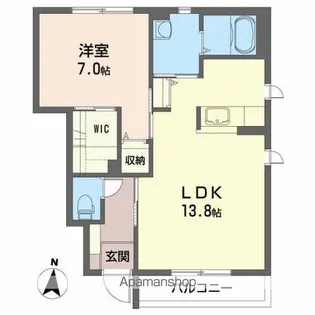 カーサ・ラ・セレーノⅡ【1階】の間取り