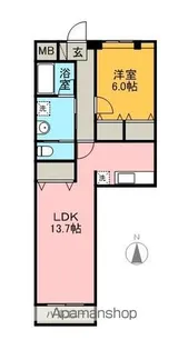 ロワイヤル卯坂【1階】の間取り
