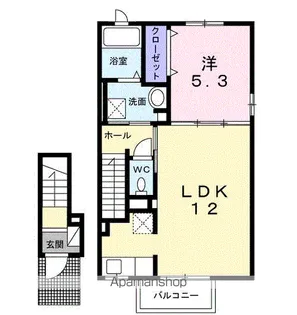 コート・ダジュール川余郷 Ⅲ【202号室】の間取り