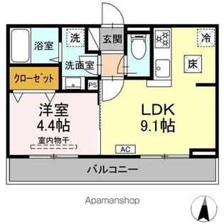 MIRA CIELO富沢【1階】の間取り