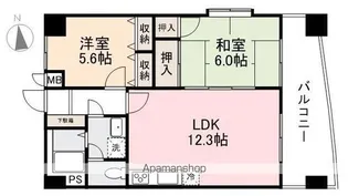 ロゼ花ノ宮【6階】の間取り
