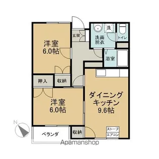 メープルタウンB棟【103号室】の間取り