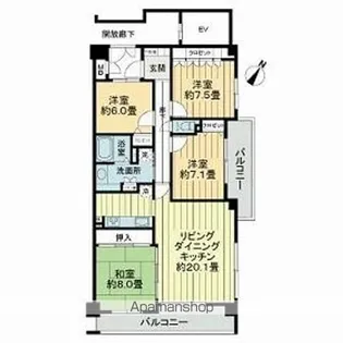 サーパス吹上【505号室】の間取り