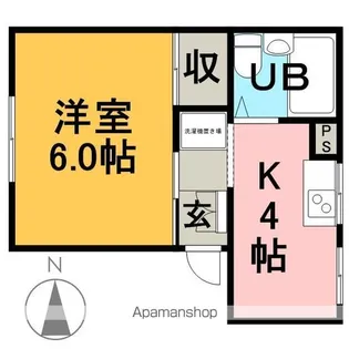 CASA BLANCA C棟【201号室】の間取り