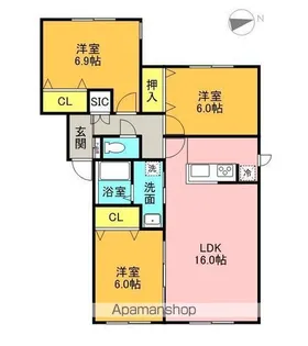 Modest篠路【2階】の間取り