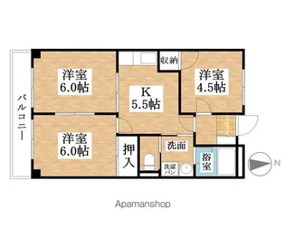 WEST PARK PLACE【402号室】の間取り