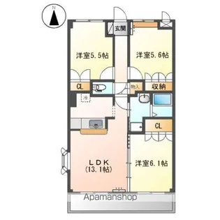 広島県福山市南手城町4丁目【アパート】の間取り