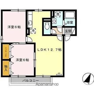 シャンクレールよもぎ台 C【2階】の間取り