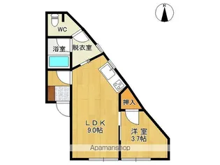 ノースプロムナード66 B【202号室】の間取り