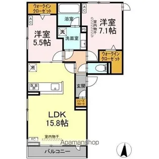 オークグレイス【302号室】の間取り