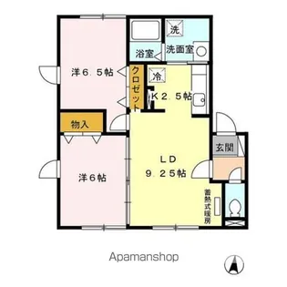 グランドール B館【205号室】の間取り