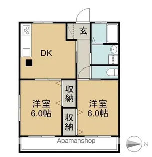 コーポ明成【203号室】の間取り