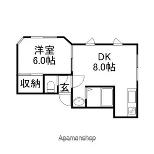 瀬比亜館 北10条【202号室】の間取り