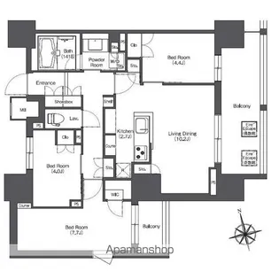 LIBR GRANT 西新宿WEST【11階】の間取り