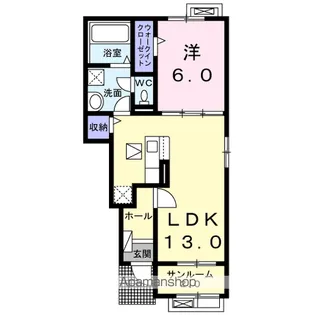 メゾン・ヒロキB【1階】の間取り