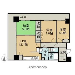 レジディアタワー仙台【5階】の間取り