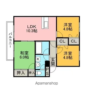 メロディハイツ荒木【1階】の間取り
