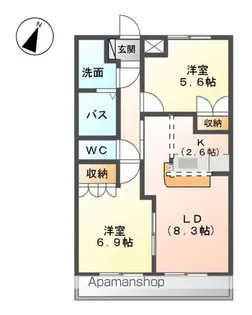 クリアーメゾンB・S【2階】の間取り
