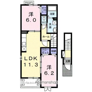 セカンド スクエア【2階】の間取り
