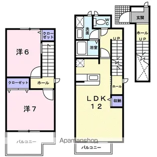 コーポ勢多Ⅱ番館【2階】の間取り