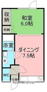 北海道網走市台町2丁目【アパート】の間取り