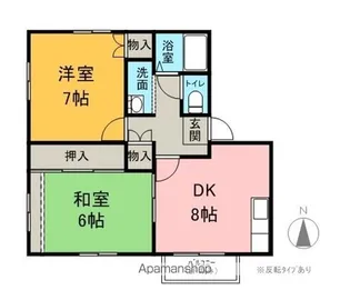 ハイツオオウエB棟【201号室】の間取り