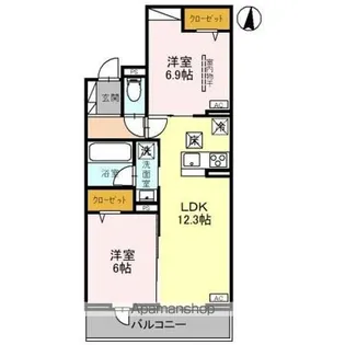 リヴェール・パルコ【1階】の間取り