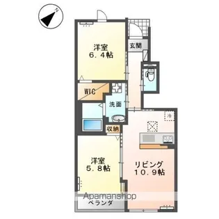 ウィスタリア【111号室】の間取り