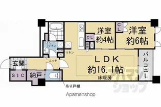 アトラス京都御所西【3階】の間取り