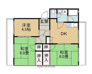 中寺ハイツI・Ⅱ【1階】の間取り