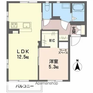 ディアス上杉【A201号室】の間取り