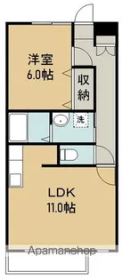 キャステール砂押Ⅱ【102号室】の間取り