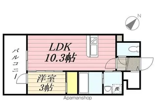 ソレイユルヴァン博多駅南【9階】の間取り
