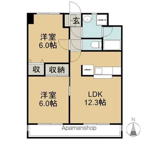 ロイヤルパレス ホウゲツ【1階】の間取り