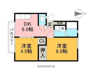 ディア・コート鴨部Ⅰ【1階】の間取り