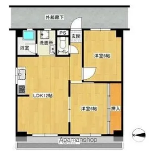 ハイツ小木田【3階】の間取り