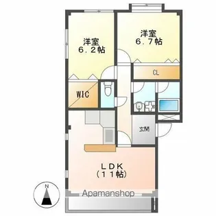 TOWN K【Ⅱ102号室】の間取り