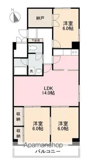 第3グリーンハイツ松縄【4階】の間取り