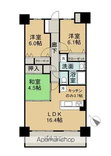 アルファスマート丸亀城西【4階】の間取り
