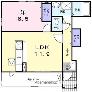 ヌフ・ソレイユ【1階】の間取り