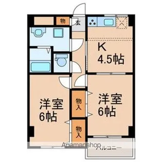 グランディー・ヤマト【102号室号室】の間取り
