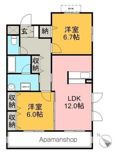 エクセレンス フジエ【1階】の間取り
