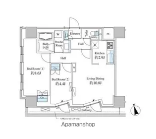 ベルファース芝浦タワー【15階】の間取り