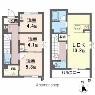 カサデルビアンカ【1階】の間取り