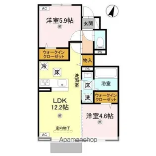 プラウディア滝野【1階】の間取り