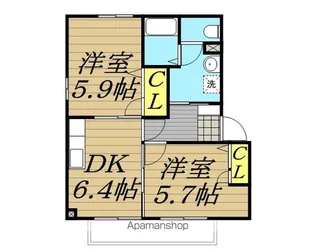 パティオ【A201号室】の間取り